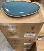 4 CASES OF TERRASTONE 11 1/2" BLUE OVAL PLATTER - 12/CASE, ARCOROC – NEW