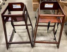 (2) WOODEN HIGH CHAIRS