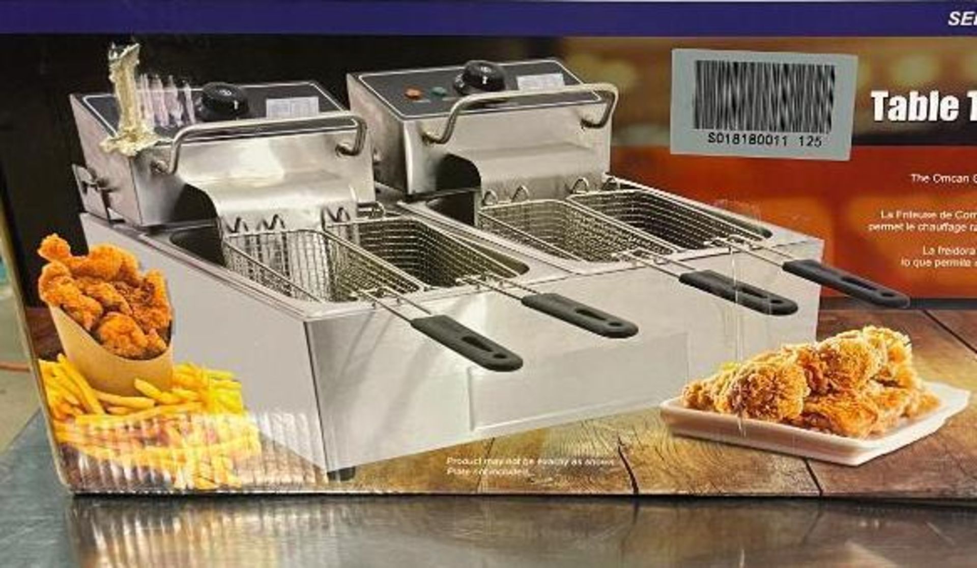 NEW DOUBLE TABLETOP ELECTRIC DEEP FRYER OMCAN 34868 - Image 2 of 3