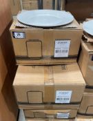 5 CASES OF DUDSON TUDOR WHITE WIDE RIM PLATES 12" - 12/CASE, MADE IN ENGLAND