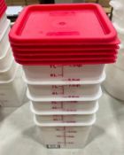 7.5 QT CAMBRO SQUARE WHITE FOOD STORAGE CONTAINER - LOT OF 5