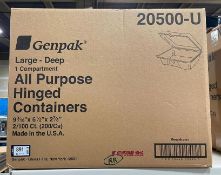 BOX OF GENPAK (20500-U) 1 COMPARTMENT ALL PURPOSE HINGED CONTAINER