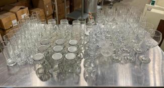 LOT OF ASSORTED GLASSWARE
