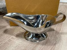 CASE OF 16 OZ STAINLESS STEEL GRAVY BOATS - 12/CASE - JOHNSON ROSE 7079 - NEW