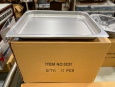 BOX OF 1/2 SIZE 1.25" DEEP STAINLESS STEEL INSERT, JOHNSON ROSE 58201 - LOT OF 12 - NEW