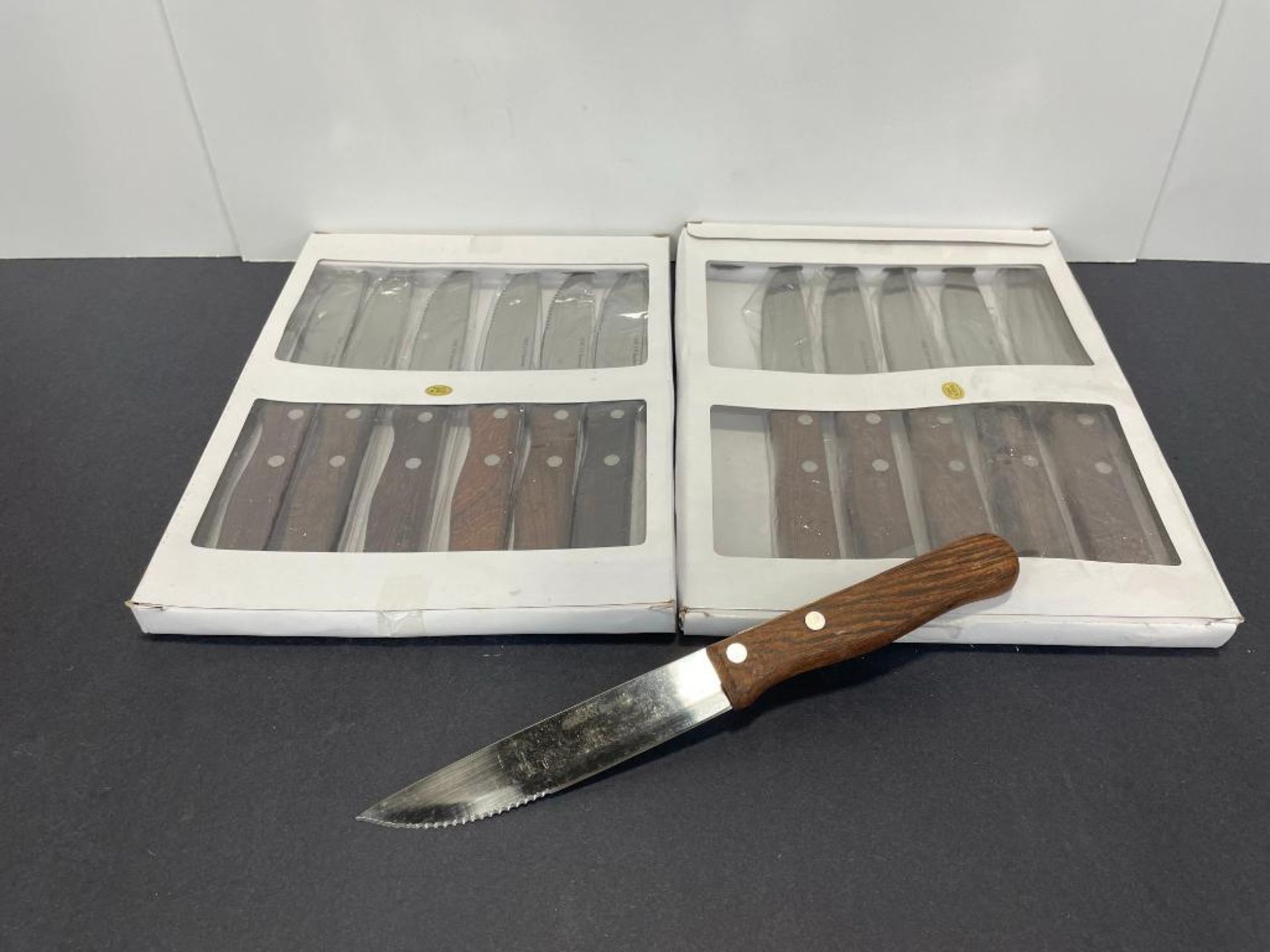 STEAK KNIVES, WOOD HANDLE, POINTED TIP - LOT OF 12 - Image 8 of 8