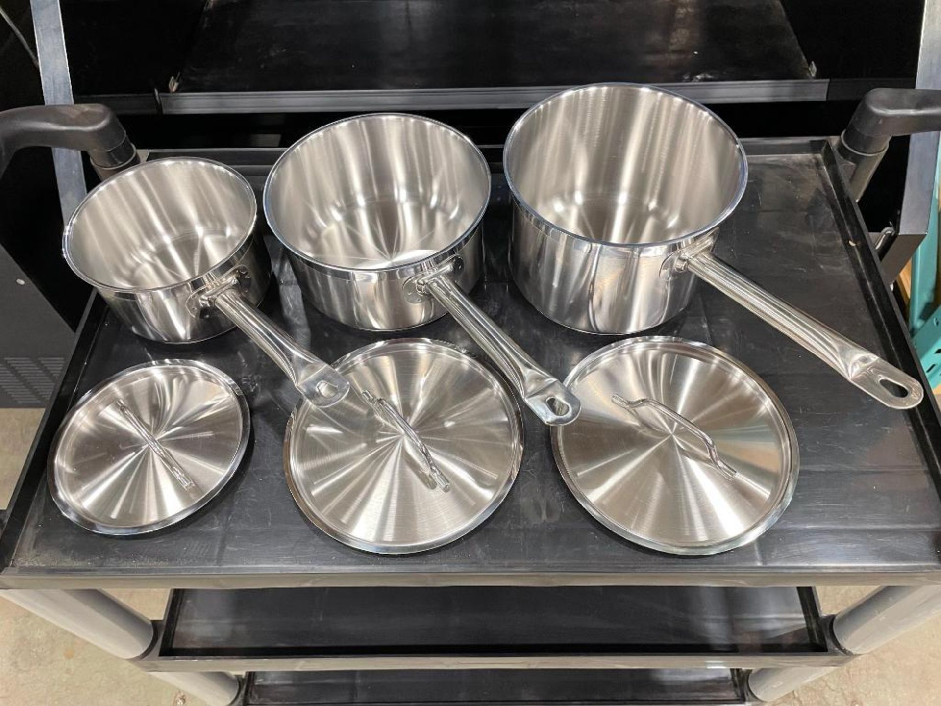 6QT, 4.5QT & 2QT HEAVY DUTY STAINLESS SAUCE PAN SET INDUCTION CAPABLE – NEW