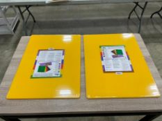 LOT OF (2) YELLOW POLY CUTTING BOARD 18 X 24 X 1/2" UPDATE INTERNATIONAL, NSF APPROVED - NEW