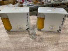 2 BOXES OF PASABAHCE 12 OZ. MALDIVE TULIPE BEER GLASSES, 6/BOX - NEW