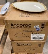 2 CASES OF TERRASTONE 10" WHITE OVAL PLATTER - 12/CASE, ARCOROC - NEW