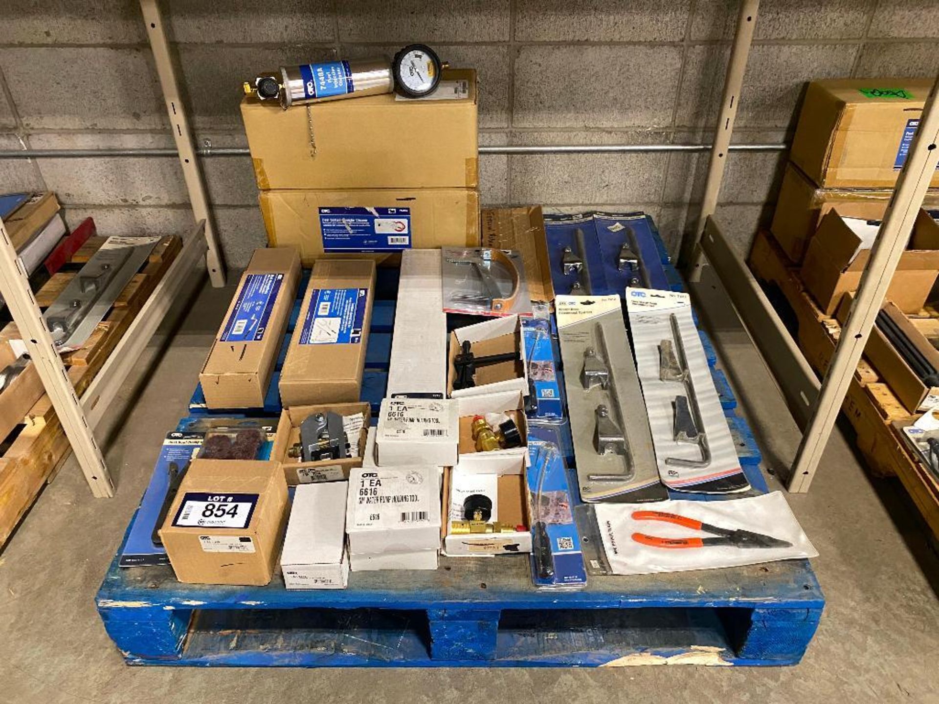 Pallet of Asst. OTC Parts including Clutch Gauge Set, Clutch Adjusting Wrench, etc.