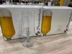 2 BOXES OF PASABAHCE 12 OZ. MALDIVE TULIPE BEER GLASSES, 6/BOX - NEW