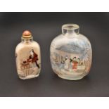 A CHINESE INSIDE PAINTED GLASS SNUFF BOTTLE, QING DYNASTY, DATED 1909