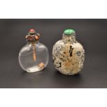 TWO CHINESE HARDSTONE SNUFF BOTTLES, QING DYNASTY, 19TH CENTURY