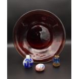 A STUDY COLLECTION OF FOUR ITEMS OF CHINESE GLASS, QING DYNASTY, 19TH/20TH CENTURY