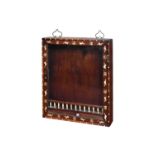 A NEAR PAIR OF CHINESE ROSEWOOD AND MOTHER OF PEARL INLAID HANGING WALL CASES, LATE 19TH CENTURY
