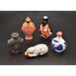 A SMALL COLLECTION OF CHINESE PORCELAIN SNUFF BOTTLES, QING DYNASTY AND LATER