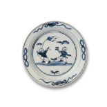 A CHINESE BLUE AND WHITE PORCELAIN CIRCULAR ‘BOYS WITH KITES’ DISH, TIANQI PERIOD, 1621 - 1627