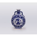 A CHINESE BLUE AND WHITE ‘PEACH’ PILGRIM FLASK, BIANHU, DAOGUANG SEAL MARK, LATE QING DYNASTY