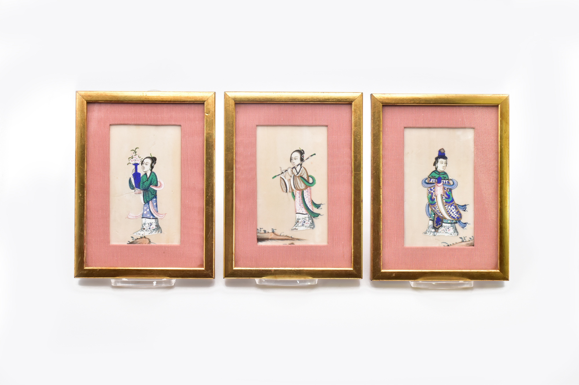 A SET OF TWELVE CHINESE PITH PAPER PAINTINGS, SECOND HALF OF THE 19TH CENTURY