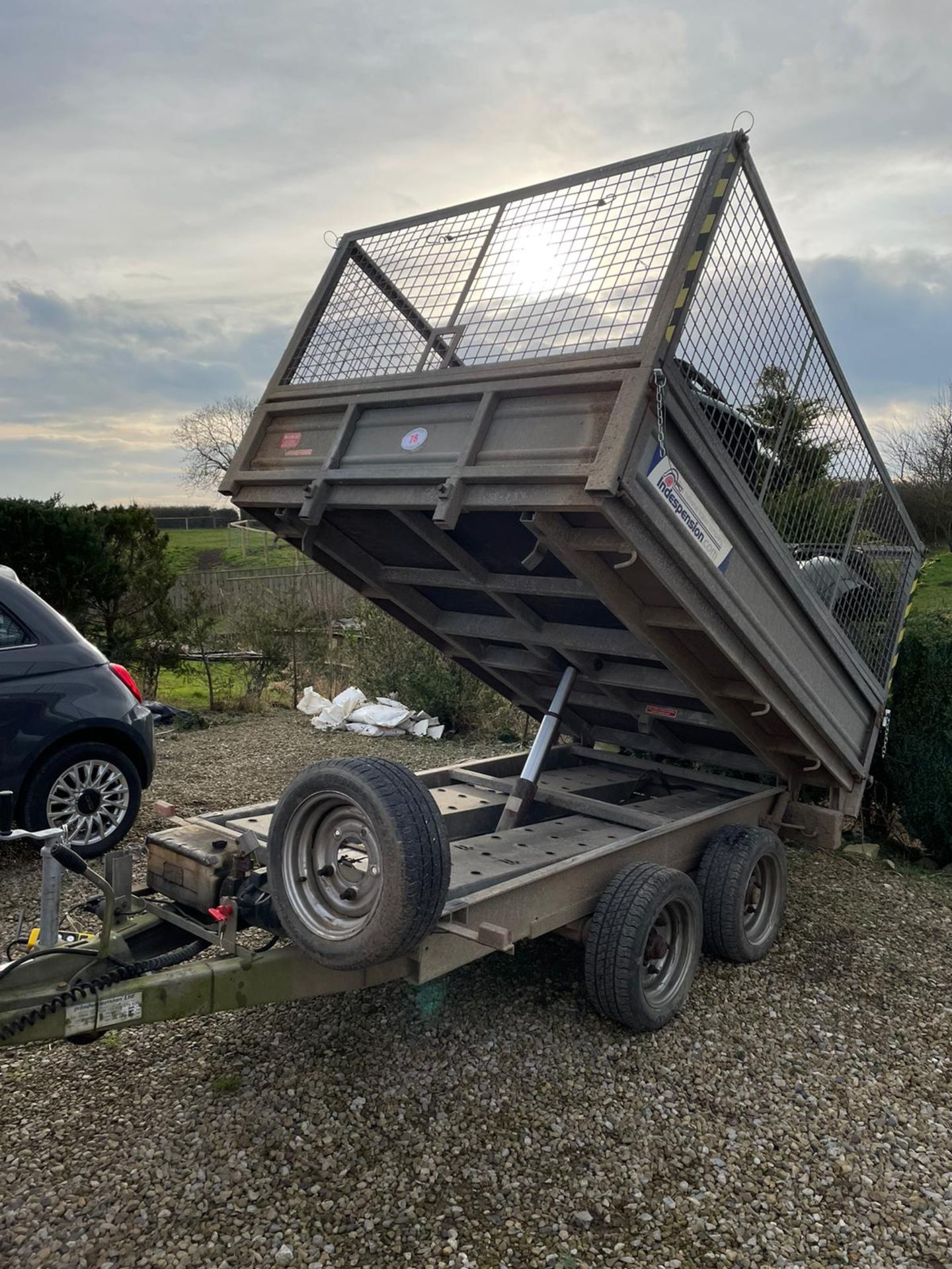 INDESPENSON 8X5 TIPPING TRAILER CAGE SIDES LOCATION NORTH YORKSHIRE.