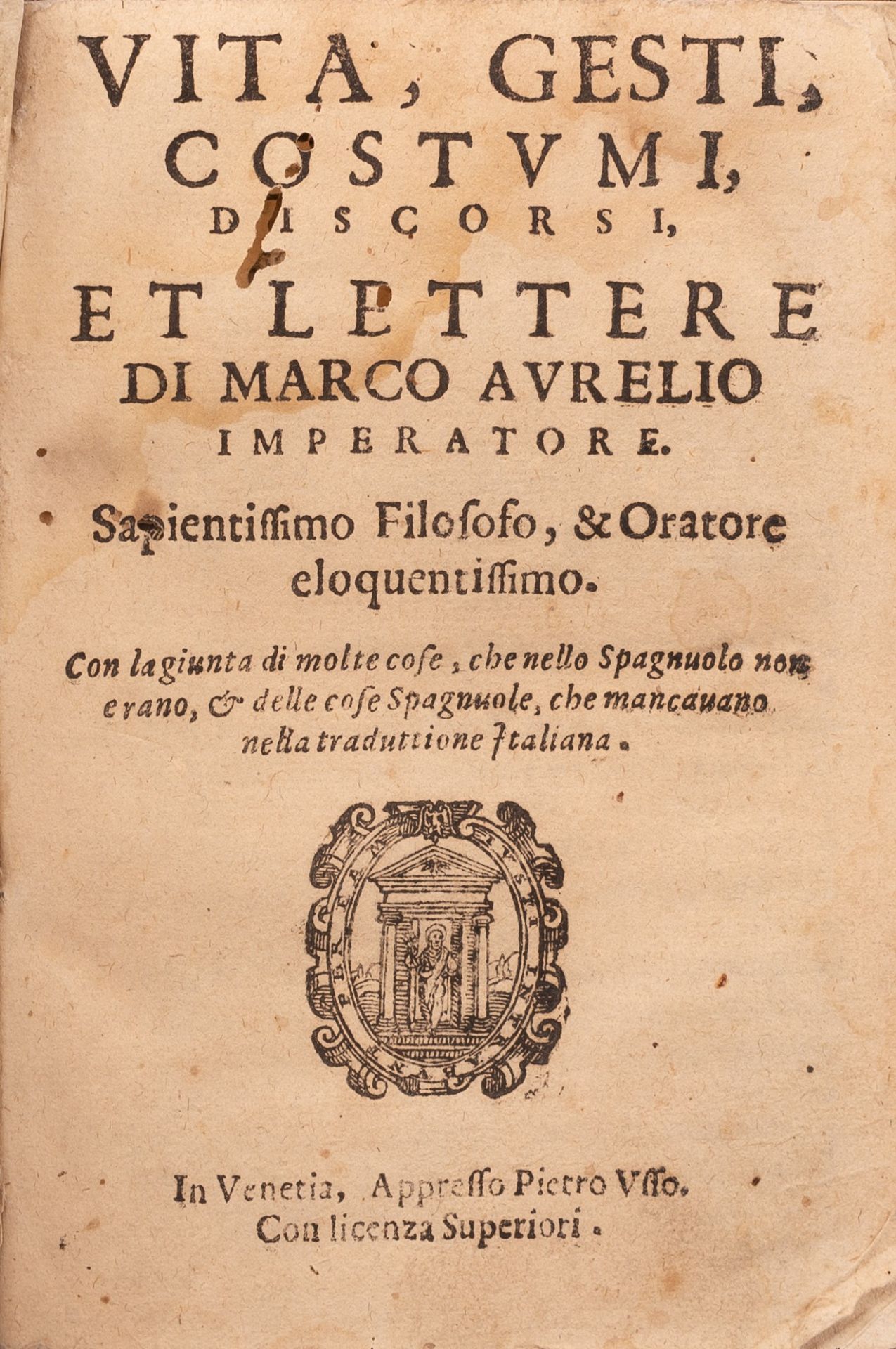  Vita, gesti, costumi, discorsi, et lettere di Marco Aurelio imperatore - Bild 3 aus 3