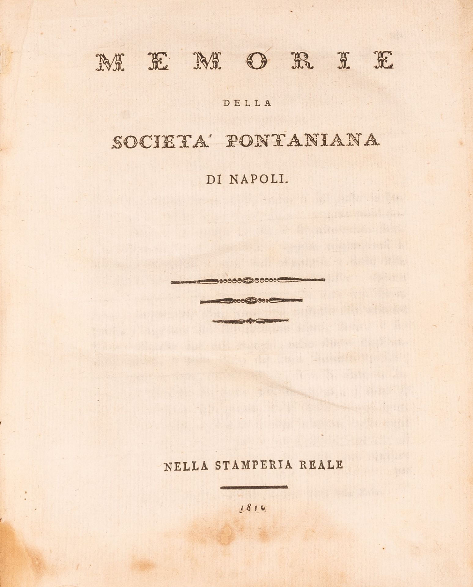 Memorie della Società Pontaniana di Napoli e Atti della Società Pontaniana di Napoli dell'anno 1811 - Bild 2 aus 2