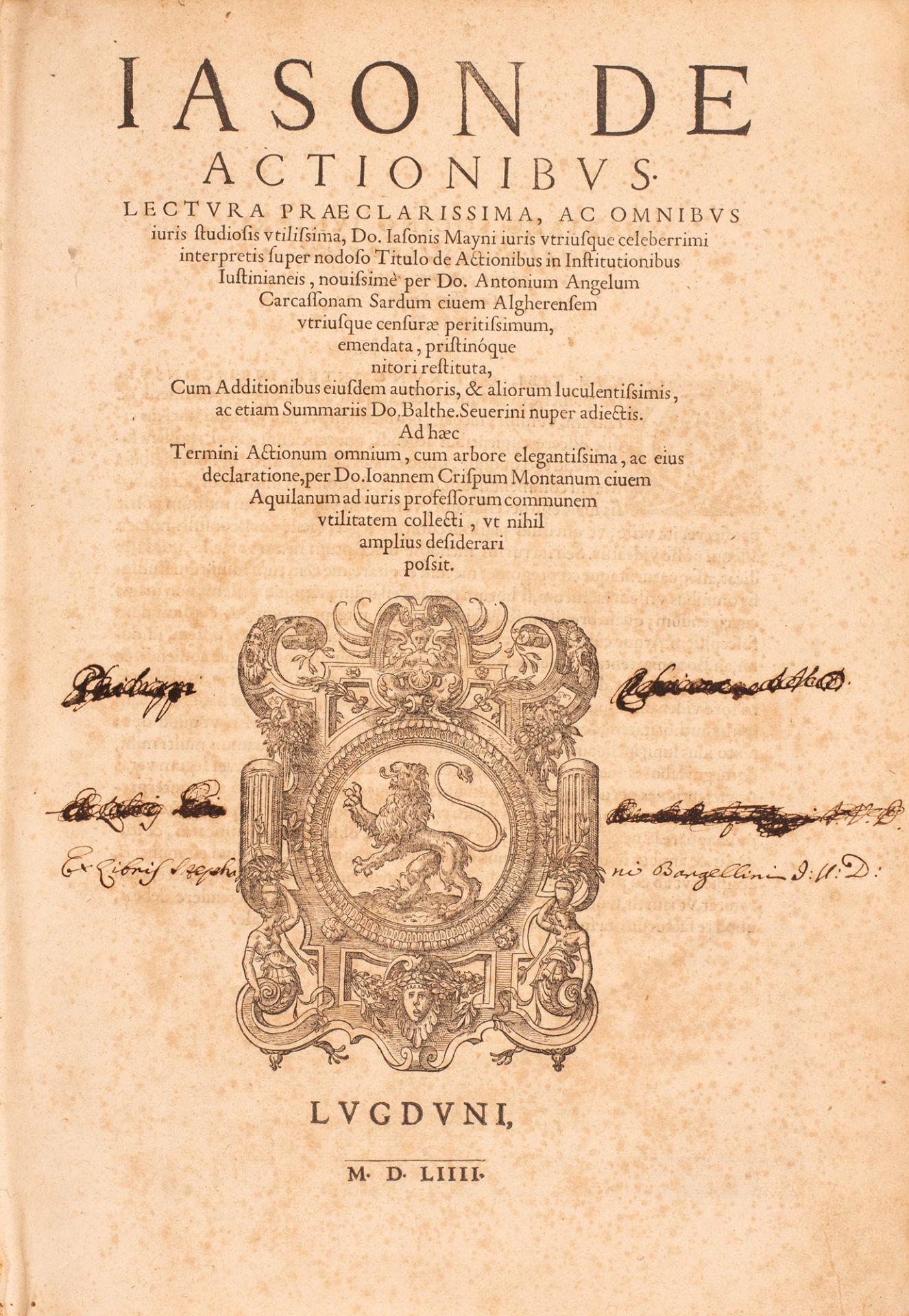 Iason De actionibus. Lectura praeclarissima, ac omnibus iuris studiosis vtilissima, Do. Iasonis Mayn - Bild 2 aus 2