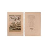 JB OUDRY FABLE LA FONTAINE LA TORTUE ET LES CANARDS - GRAVURE ORIGINALE XVIIIÈME