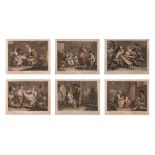 La serie completa delle 6 incisioni all'acquaforte di Giovanni Volpato, acquerellate e in cornice.
