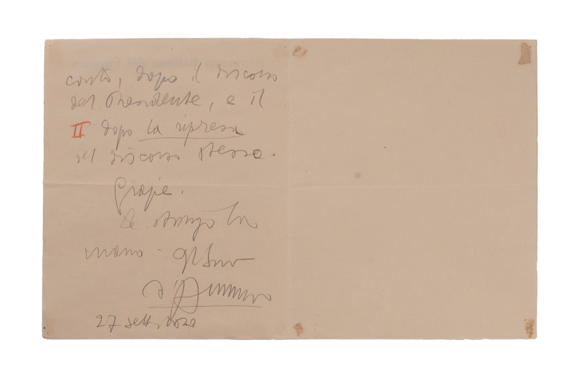 lettera manoscritta di Gabriele d'Annunzio - Bild 2 aus 2