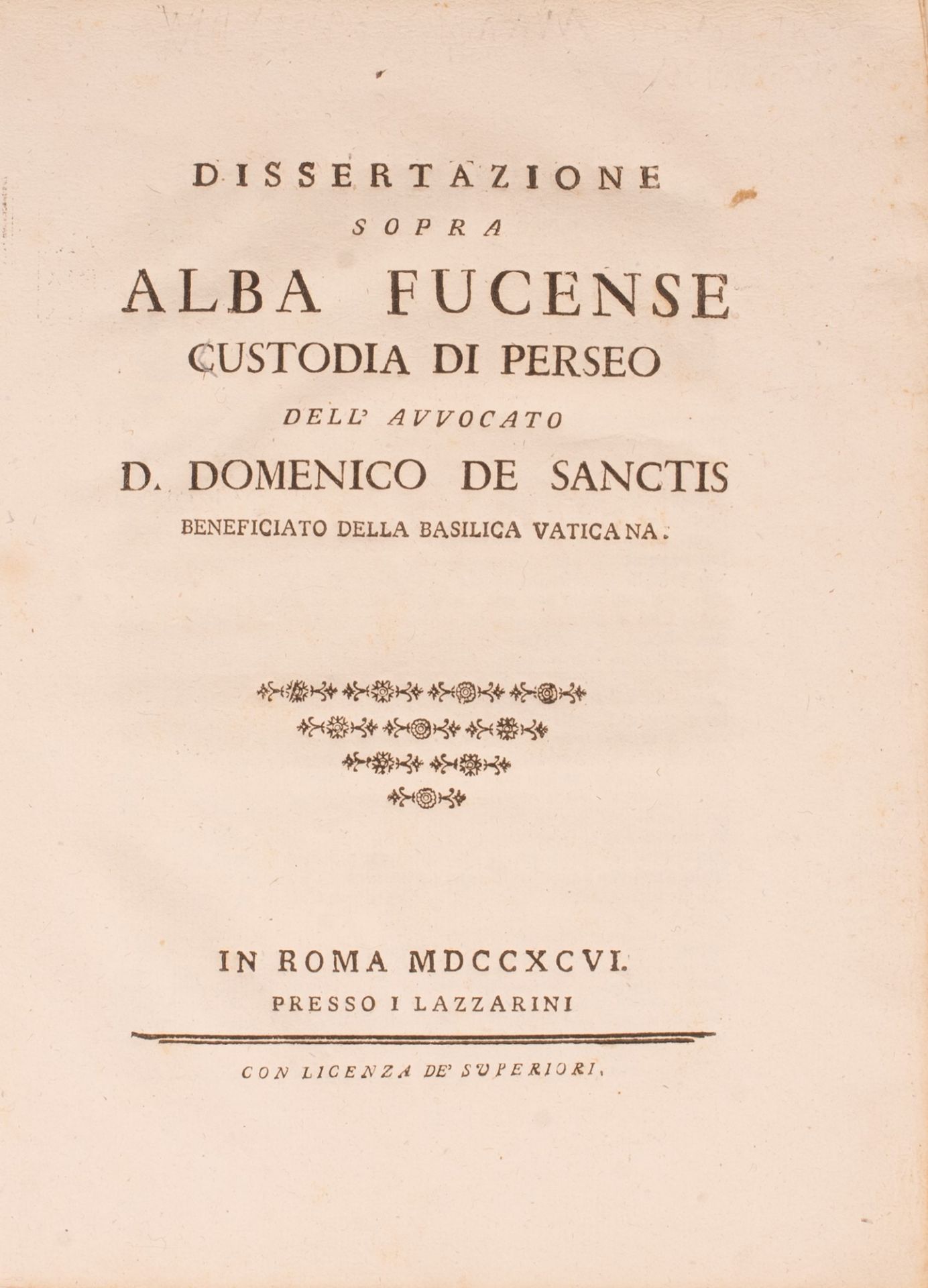 Dissertazione sopra Alba Fucense (in copertina)  in quarto - Bild 2 aus 2