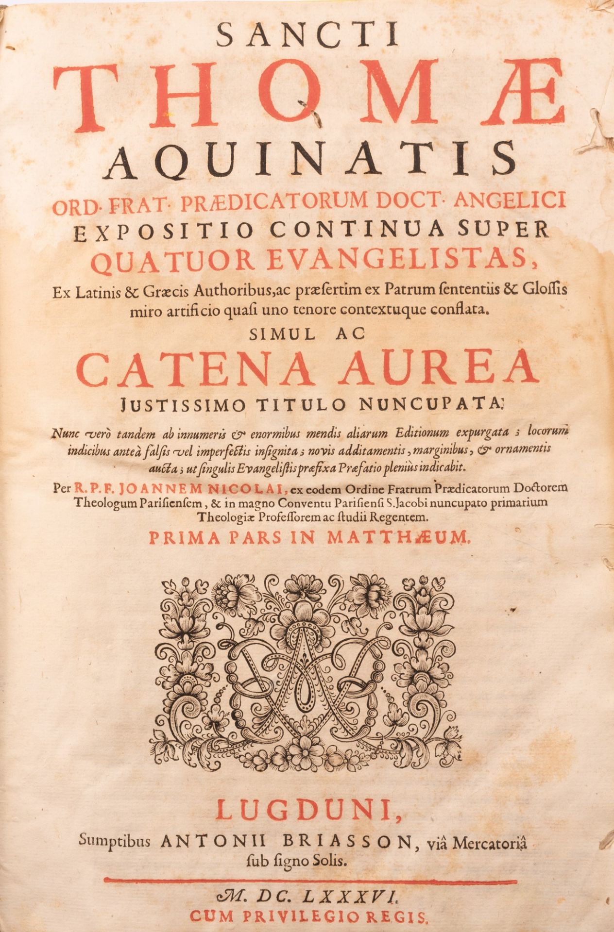 Catena Aurea, In Matthaeum, In Marcum - Image 3 of 3