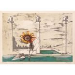 Sergio Vacchi ( Castenaso, 1925 - Siena, 2016) Piscine lustrali con girasole