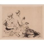 Giuseppe De Nittis (Barletta, 1846 - Saint-Germain-en-Laye, 1884) Coppia di contadini seduti
