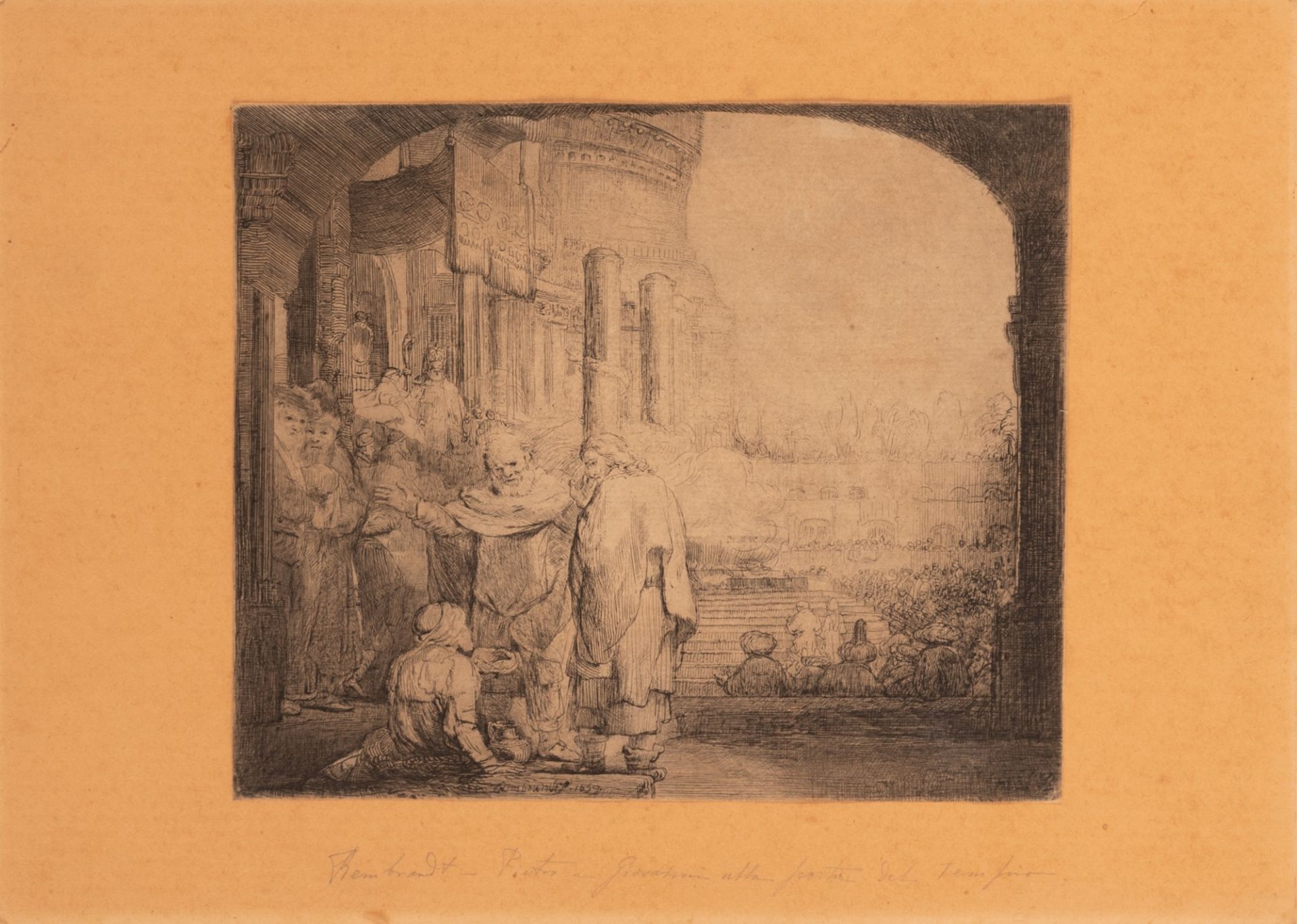 Rembrandt (da) Pietro e Giovanni guariscono uno storpio davanti al tempio - Image 2 of 2