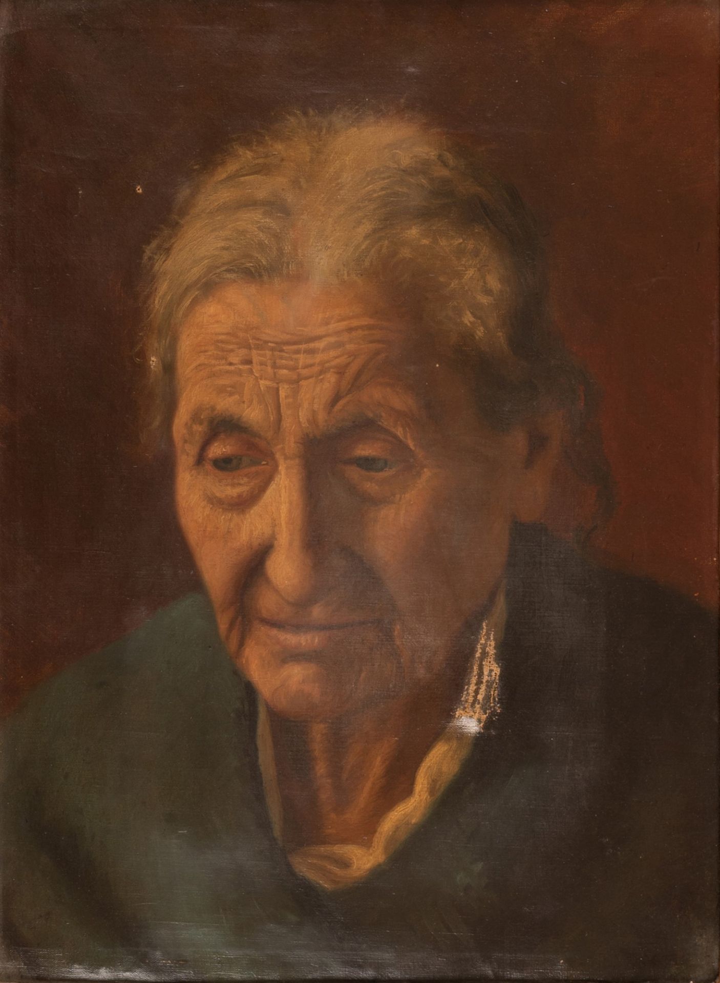 Anonimo del XIX secolo - (Attribuibile)  Emilio Rubei Ritratto di vecchia signora