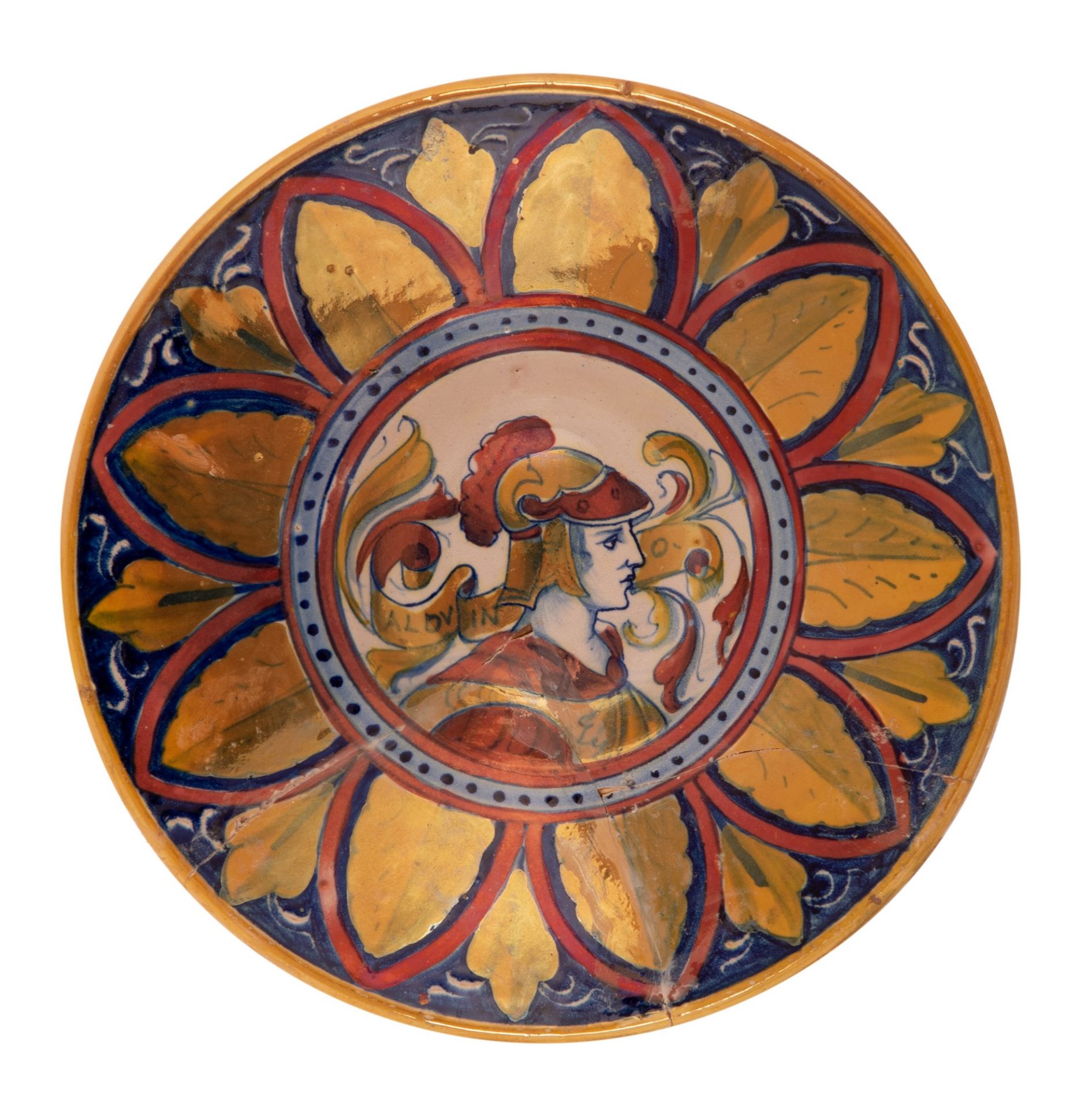  4 piatti in maiolica a lustro Gualdo Tadino raffigurante imperatori  - Bild 9 aus 10
