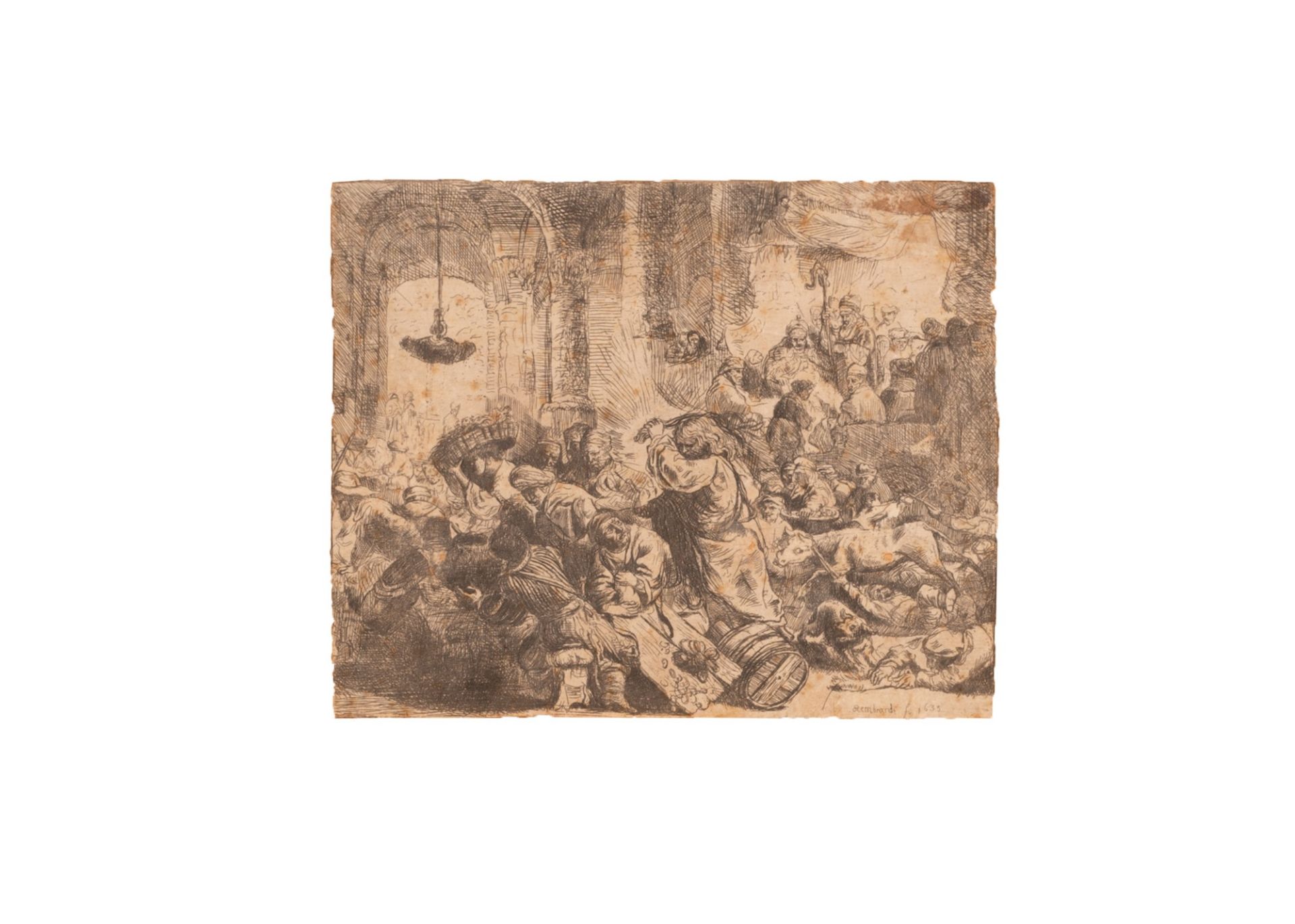 Rembrandt (da) Gesù scaccia i mercanti dal tempio