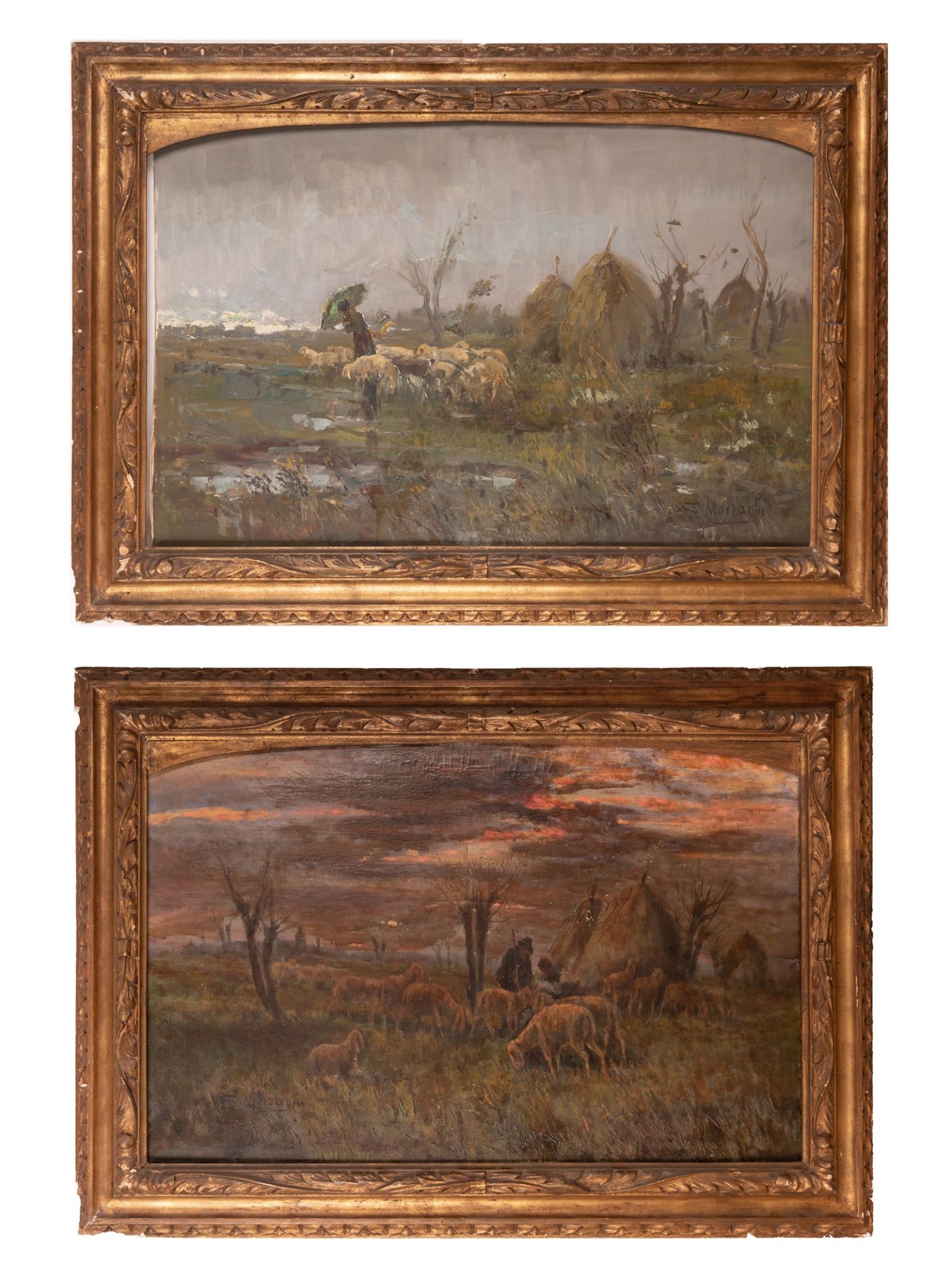 Coppia di paesaggio con pastori e armenti - Bild 2 aus 3