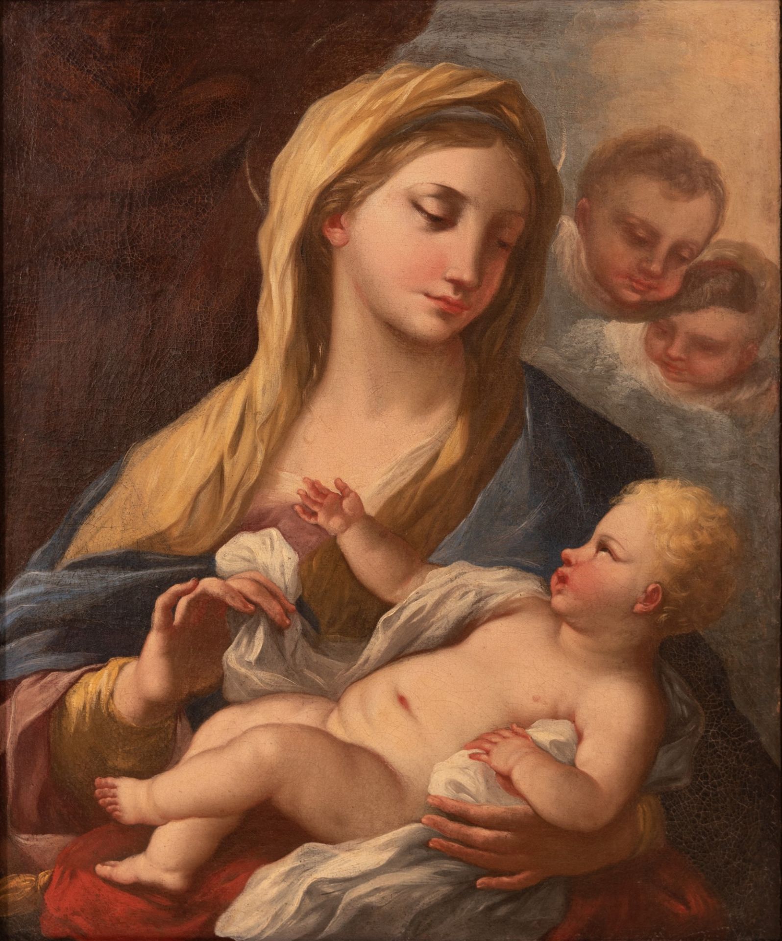 Madonna, Bambino e cherubini