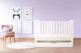 (Jb) RRP £150 Lot To Contain 1 Boxed Charlotte By Poppy's Playground White Wooden Cot (Tr) Drawer