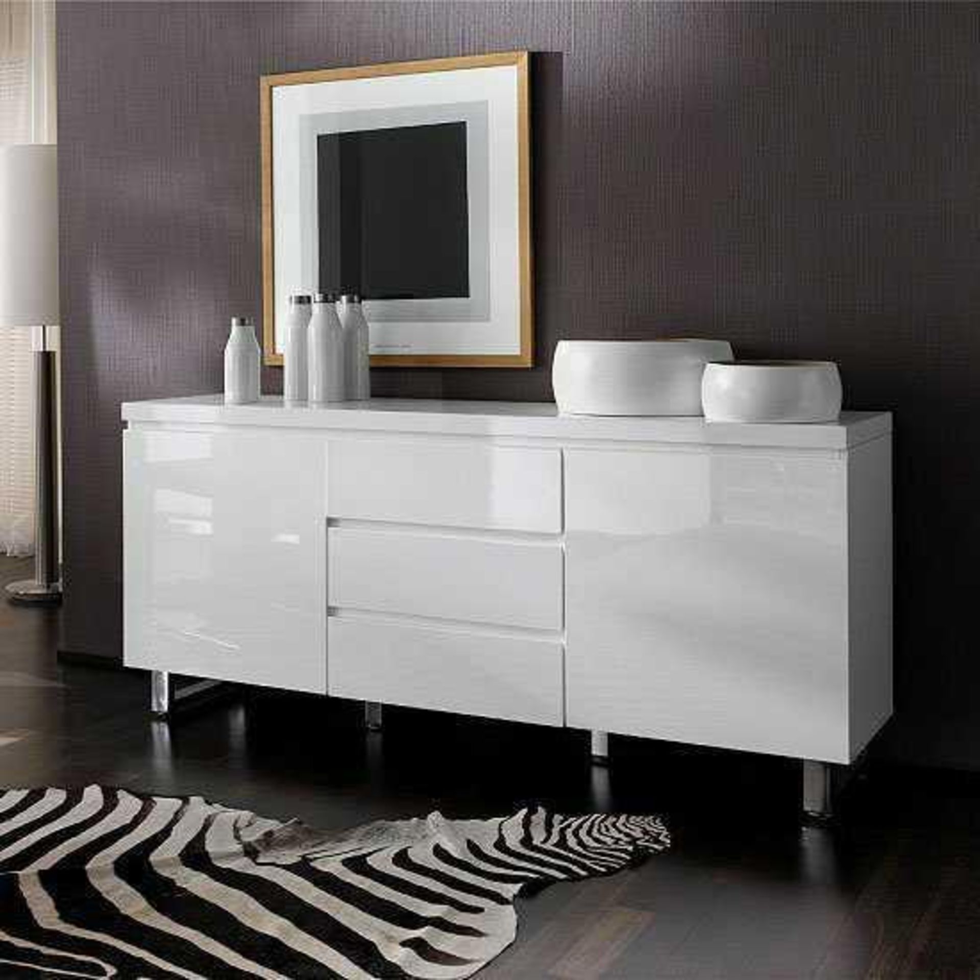 (Jb) RRP £510 Lot To Contain 1 Boxed Furniture In Fashion Sydney 2 Door Large Sideboard In High Glos