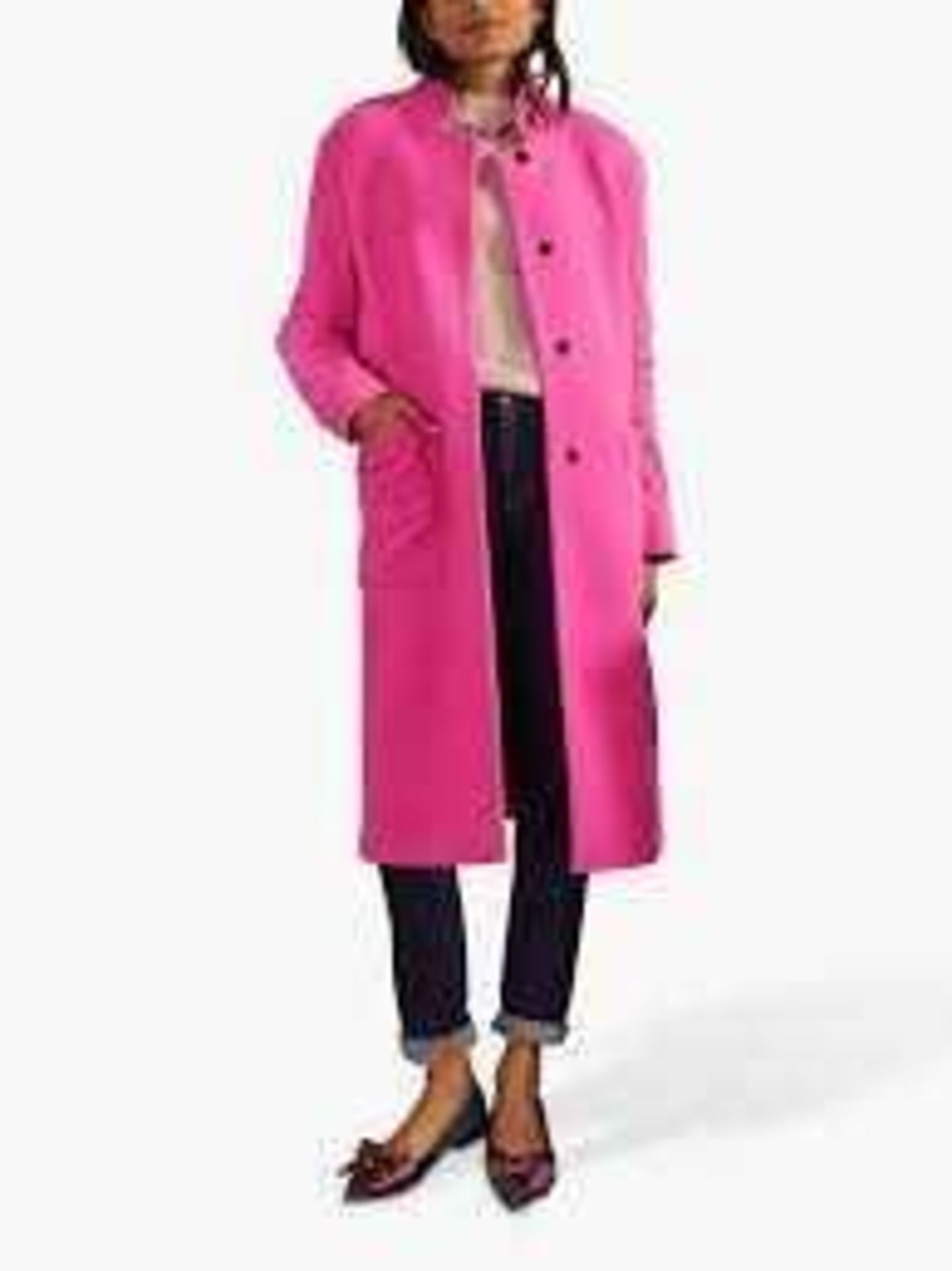 RRP £150 Ladies Size Uk 12 John Lewis And Partners Recycled Polyester Pink Designer Overcoat