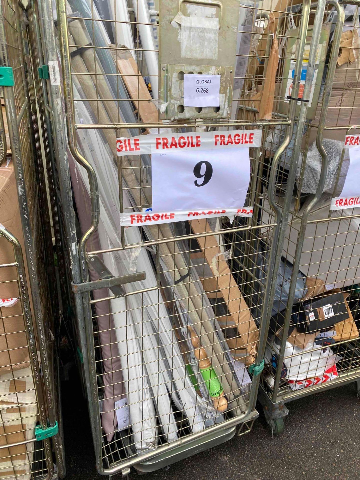 (Jb) RRP £400 Cage To Contain A Large Assortment Of John Lewis And Partners Curtain Rails, Poles And