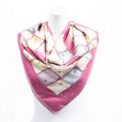 RRP £825 Dior Bag Print Scarf Pink/Beige/Grey - AAQ9526 - Grade A - (Bags Are Not On Site, Please