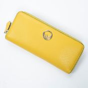RRP £775 Fendi Slim Zip Around Wallet Yellow - AAR1259 - Grade A - (Bags Are Not On Site, Please