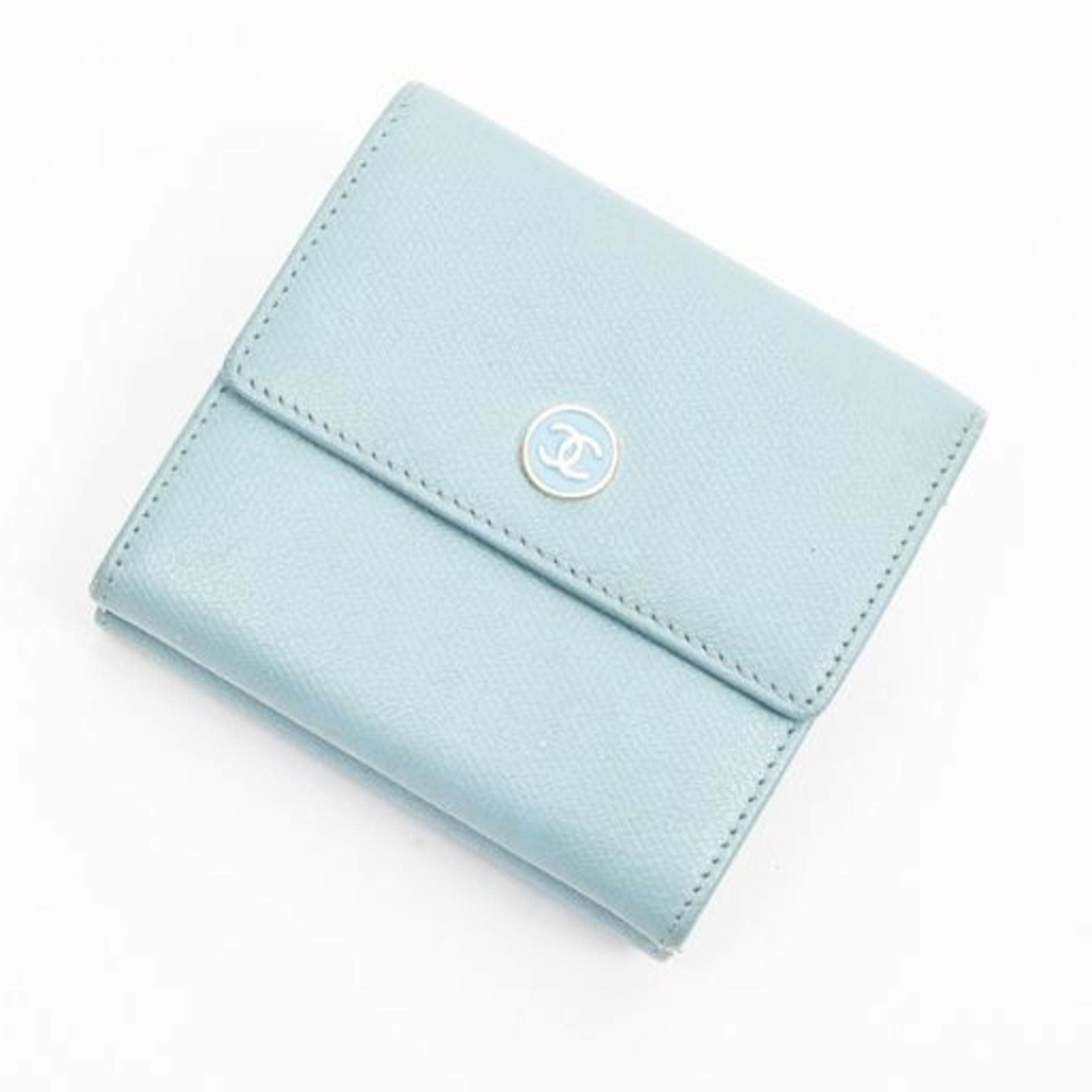 RRP £825 Chanel Cc Button Bifold Compact Wallet Light Blue - AAS1856 - Grade AB - (Bags Are Not On