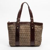 RRP £680 Fendi Zip Tote Handbag Khaki/Brown - AAR1269 - Grade AB - (Bags Are Not On Site, Please