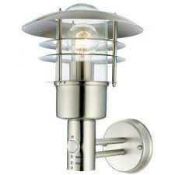 RRP £110 To Contain 2 Boxed Outdoor Action Line Stainless Steel Wall Lights